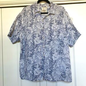 🔥 TASSO ELBA Mens Silk/Linen shirt short sleeve Beach Coastal vacation Sz XL